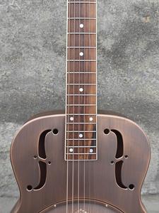 Guitare résonnante à cône unique en laiton de style O, couleur rouille rouge, marque Aiersi, instrument de musique acoustique folklorique <span class=keywords><strong>Bluegrass</strong></span> - Product Image 3