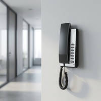 Wandmontierbares Desktop-IP-Telefon mit 2 SIP-Konten, Einstiegsmodell für Hotels, mit 802.3af PoE, Konferenzfunktion und Magnetischem Hörer
