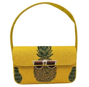 Sac à main à bandoulière brodé de perles de rocaille artisanales luxueuses avec sangle réglable de qualité supérieure - Product Image 1