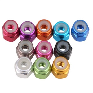 Nhôm Các Loại Hạt M2 M3 M4 M5 M6 Nylon Hex Chèn Nut Khóa Locknuts Tự-Khóa Hạt Không Có Mặt Bích - Product Image 3