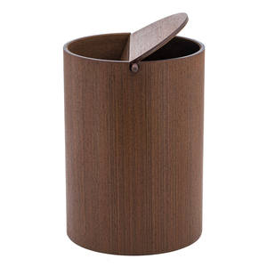 Wooden <strong>Swing</strong> Lid Waste Paper <strong>Bin</strong> With <strong>Liner</strong> Trash Can - Product Image 4