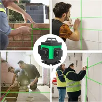 Niveau laser auto-nivelant 4D avec 16 lignes et 360° °   Projecteur à lignes croisées vert avec télécommande