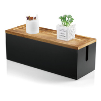 Grande boîte de rangement en bois pour câbles, idéale pour la cuisine et le bureau – Gestion des câbles, dissimule les rallonges, multiprises et parasurtenseurs