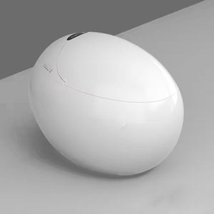 Cuvette de siège de toilette monobloc en forme d'oeuf ovale Réservoir de toilette intelligent brillant et intelligent Fonction de télécommande avancée personnalisable - Product Image 6