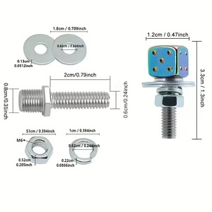 4 vis décoratives multicolores M8*4 pour plaques d'immatriculation, en alliage d'aluminium, pour décorations de plaques d'immatriculation - Product Image 4