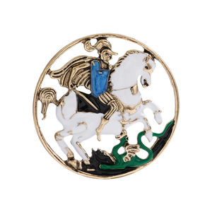 Broche de Chevalier Romain Vintage Style Rétro Cour Représentant Cheval Galopant Emblème <span class=keywords><strong>du</strong></span> <span class=keywords><strong>Zodiaque</strong></span> Chinois Année Fête Alliage de Mariage - Product Image 5