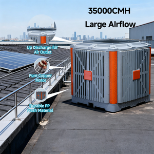 Refroidisseur d'air évaporatif Heneng Heavy Duty à montage mural avec moteur et pompe AC, 35000CMH, pour grands espaces, à économie d'énergie - Product Image 3