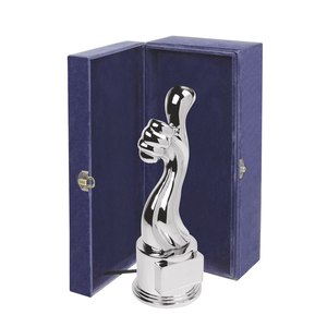 Trofeo con Pollice Alzato, Targa Stampata UV, Medaglia in Cristallo e Alluminio, Design Grafico Personalizzabile - Product Image 2
