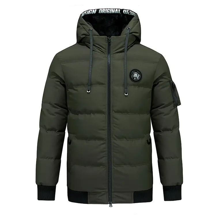 Winter fashion hooded heavy coats Cotton clothes men's casual zipper jackets