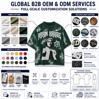 T-shirt Homme Oversize en Coton Streetwear Vert Personnalisé, Impression Sérigraphique, Délavé à l'Acide, Coupe Boxy Courte, Motif Graphique