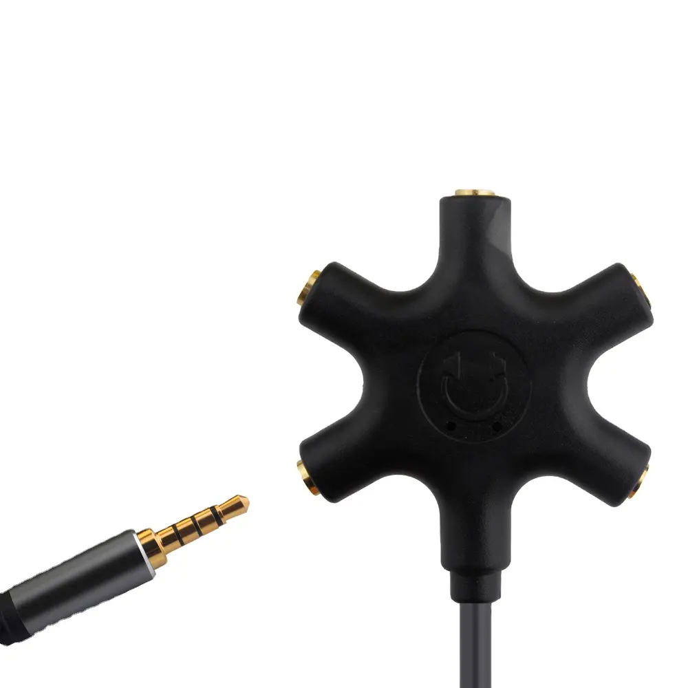 UX-Convertidor de 3,5mm a 3,5mm para teléfono móvil, convertidor de audio divisor de 1 a 5 para música