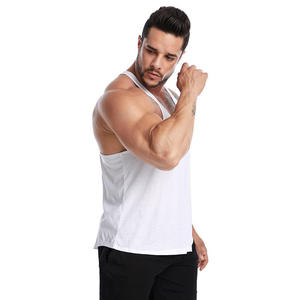 Camiseta sin mangas de algodón para hombre con logo personalizado, transpirable, para entrenamiento, gimnasio, fitness, ropa deportiva. - Product Image 3