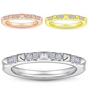 Bague de fiançailles et de mariage tendance pour femme en argent sterling plaqué or et rhodium avec zircon - Certifiée CMA - Product Image 1