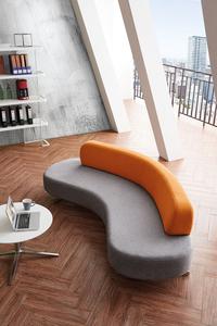 Luxe Designer Moderne Hotellobby Ronde Banken Receptie Italiaanse Maan C Vorm Bank Meubels Ovale Stof Gebogen Bank - Product Image 4