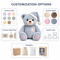 Ours en peluche brodé sur mesure, directement de l'usine, avec fonction anti-stress, tissu super doux, OEM/ODM pour marques IP originales