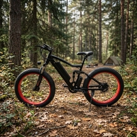 Vélo électrique à pneus larges de 26 pouces, cadre en aluminium, 7 vitesses, moteur à moyeu arrière sans balais 500W haute vitesse, batterie lithium 48V 10.4Ah, suspension intégrale