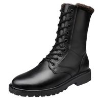 Bottes d'hiver en cuir pour hommes grandes tailles, pointures 37-52, antidérapantes, à lacets, fabriquées à la main en cuir véritable, chaussures décontractées et tendance