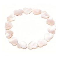 Disque en nacre naturelle rose, forme de cœur, plat, pierre précieuse en nacre pour pendentif, incrustation de collier, pierres précieuses en vrac