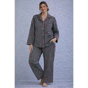 Conjunto de Pijama de Algodón con Estampado Floral para Mujer, Ropa de Dormir Suave, Cómoda y Transpirable, Ropa Casual para Estar en Casa, Elegante - Product Image 1