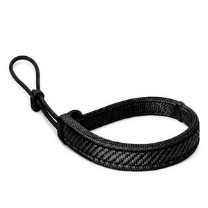 Correa de Muñeca Ajustable de Nailon con Logotipo Personalizado, Cinta Protectora para Ejercicio, Diseño Trenzado Negro, Ajuste Universal Duradero - Product Image 1