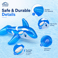 Bouée gonflable Baleine pour enfants, jouet de piscine, animal aquatique, avec deux poignées, en PVC durable, pour l'été et les activités de plein air, OEM ODM