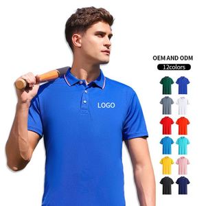 Chemise polo pour homme en polyester de haute qualité avec logo brodé personnalisé, manches courtes, respirante, décontractée, pour le golf - Product Image 3