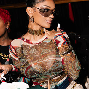 GHH7491-2024 Nuova T-shirt da <span class=keywords><strong>Donna</strong></span> Personalizzata con Stampa, <span class=keywords><strong>Collo</strong></span> Semi <span class=keywords><strong>Alto</strong></span>, Maniche Lunghe, in Rete, Aderente - Product Image 4