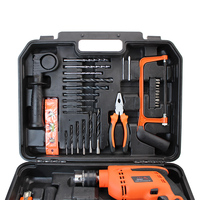 Ensemble d'outils à main multifonctionnels colorés KHC 38 pièces en acier au carbone noir et acier inoxydable 201, avec mallette de transport rigide