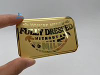 Cartes-cadeaux en métal de luxe en acier inoxydable Vip avec miroir doré