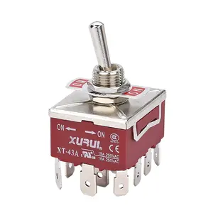 Heavy Duty 20A 125V ON-OFF-ON FPDT 12 Terminals Toggle Switch