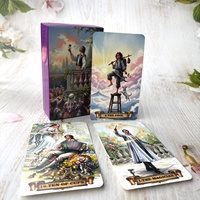 Vente en gros de jeu de tarot de 78 cartes avec boîte, guide en PDF en anglais, faible MOQ personnalisé, cartes de tarot portables