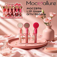 Set Lip Gloss Mocmallure Flower Top Shimmer Murah dengan Desain Bunga yang Lucu, Hasil Akhir Lip Glaze Mengkilap, Minyak Bibir yang Melembapkan