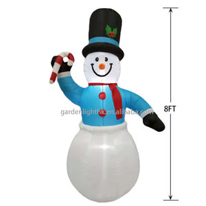 Muñeco de nieve de Navidad personalizado de 8 pies de buena calidad con muleta inflable para decoración de fiesta de jardín - Product Image 2