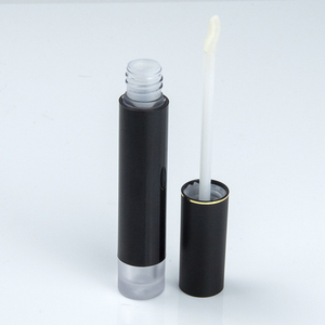 Tube de brillant à lèvres rond en plastique personnalisé de 5ml bouchon en métal doré récipient cosmétique vide rechargeable pour baume à lèvres - Product Image 4
