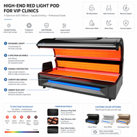 Lit de luminothérapie SUNGLOR SGTBH6 à haute puissance de cinq mille watts avec lumière rouge, offre un contrôle sans fil par tablette pour les salons