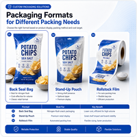 Emballage familial en gros pour sachets de chips gonflables, logo de marque personnalisé, idéal pour les chips de banane, les biscuits, les aliments soufflés, les collations