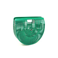 Sac bandoulière messager en bambou tressé fait main, pochette tissée, sac de plage ajouré en demi-cercle pour femme