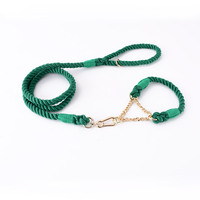 Ensemble laisse et collier personnalisés pour chien, fabrication artisanale de luxe en coton tressé, vente en gros, cordes de traction pour animaux de compagnie