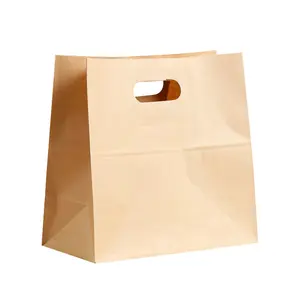Bolsa de comida personalizada, bolso de Compras de moda, marrón, de papel Kraft