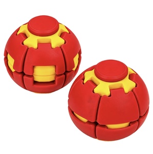 Stress Relief Fidget Ball 3D Printed Spinning Sphere Dual Button Design Quiet <b>Desk</b> <b>Toy</b> for Focus Anxiety and ADHD Relief - Product Image 1
