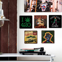 Decoración de Pared Personalizada al por Mayor, Letreros de Metal Cuadrados de 30 cm, Placas de Metal con Impresión Vintage Antigua, Póster Clásico para Publicidad