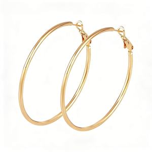 Pendientes de Aro Simples y Populares con Baño de Oro de 18K - Product Image 1