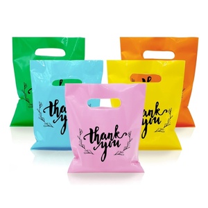 Custom Mini Colorful Printed Trinket Ring Bags Boutique Thank You Shopping Carry Bags with Die Cut