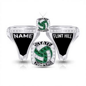 Anillos de Campeonato MVP Personalizados de Aleación de Zinc Chapados en Oro Rosa con Cristal y Diamantes de Imitación, Premios MVP Duraderos para Competiciones de Equipo - Product Image 1