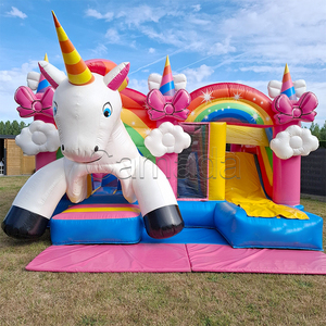 Castillo Inflable <span class=keywords><strong>de</strong></span> Color Rosa Usado para Fiestas a <span class=keywords><strong>Precio</strong></span> Económico, Castillo Inflable Comercial - Product Image 1