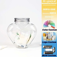 Contenants carrés en plastique PET de 300 ml sans BPA pour bouteilles avec couvercles et impression sérigraphique