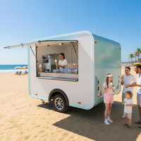 Nouvelle remorque alimentaire mobile de 13 pieds pour café, glaces et snacks, camion de restauration rapide, cuisine mobile en fibre de verre et acier inoxydable avec chauffage intégré