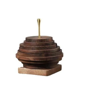 Posavasos Aislante de Calor de Nogal Negro, Tapete de Madera Maciza para Ceremonia del Té, Tapete Duradero para Mesa de Comedor - Product Image 3