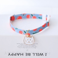 Collier réglable de luxe pour chat et chien en polyester avec pendentif floral, accessoire de collier, boucle de sécurité à dégagement rapide, imprimé doux