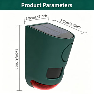 Ultrasonic Solar Animal Repeller 129dB <b>Motion</b> <b>Sensor</b> Alarm 6 Red Flashing <b>LED</b> 4 Modes Outdoor Security Siren <b>Light</b> for Farm - Product Image 3